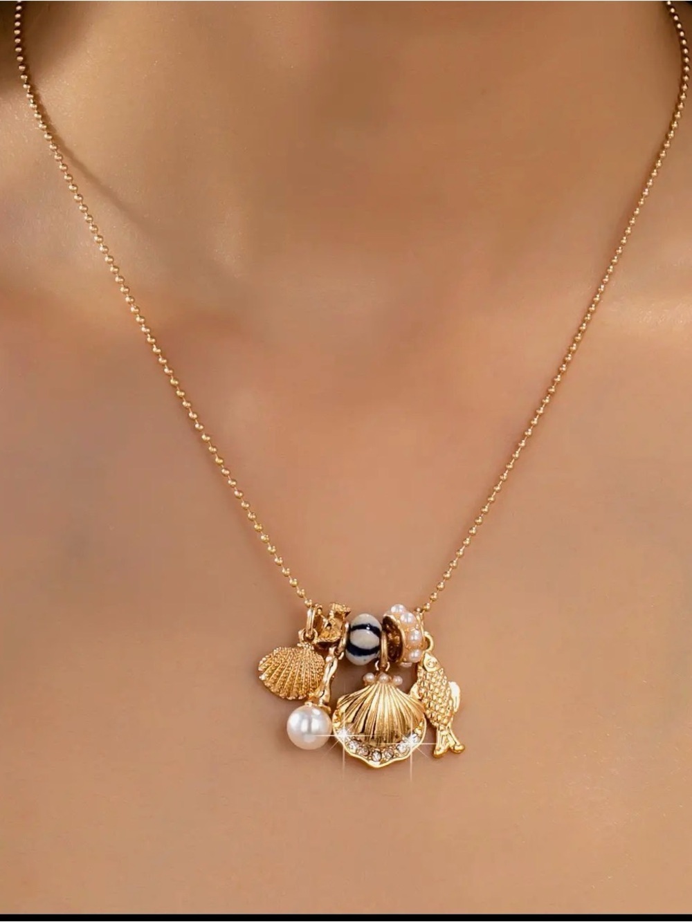 Gold Coastal  Charms Necklace (3319)